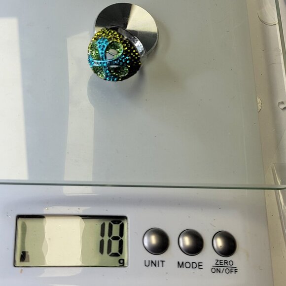 Aqua Green Rhinestone Ring SIZE 8 -Other sizes available - Picture 10 of 14